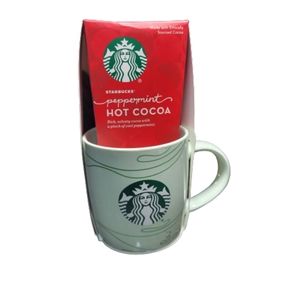 Starbucks Mug Ceramic Capacity 12 fl oz Mint Green Logo Peppermint Hot Cocoa NEW
